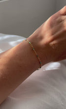 Load and play video in Gallery viewer, Gold filled Green Sunburst Bracelet
